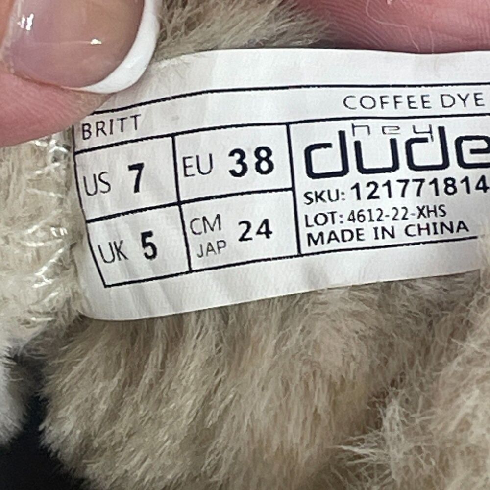 Hey Dude Britt Booties Womens 7 Coffee Dye Faux Fur Lined Cozy Moc Toe Warm - Picture 10 of 13